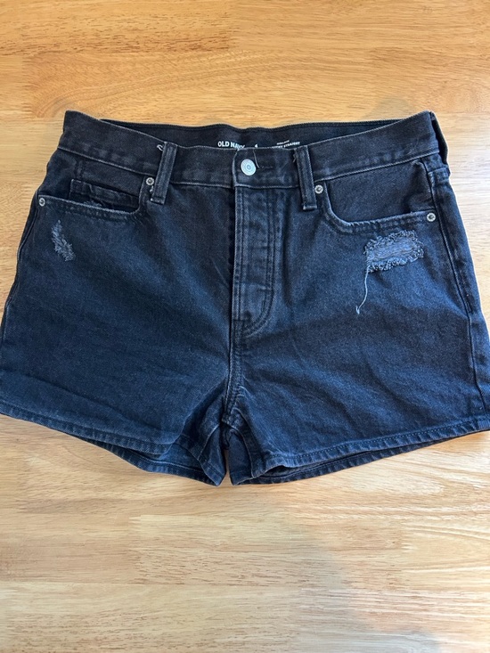 Old Navy Pants - Old Navy Black Distressed High-Rise Denim Shorts